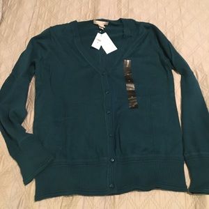 Teal Green Blue Banana Republic Cardigan NWT